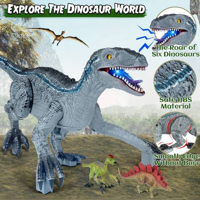 🦖 Remote Control Velociraptor Dinosaur Toy – Realistic Walking, Roaring RC Dino with Lights | Gift for Kids & Collectors