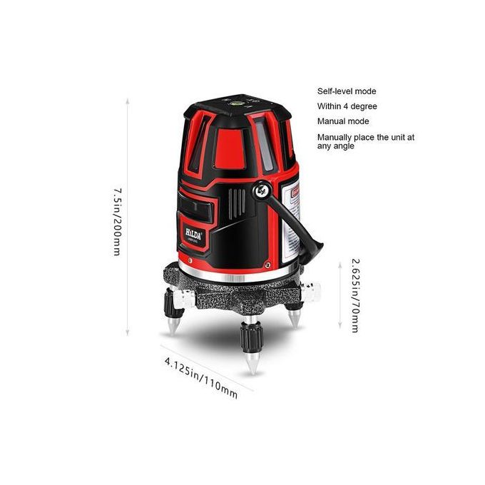 🎯 HILDA 360° Rotary Laser Level – 5 Laser Lines & 6 Points