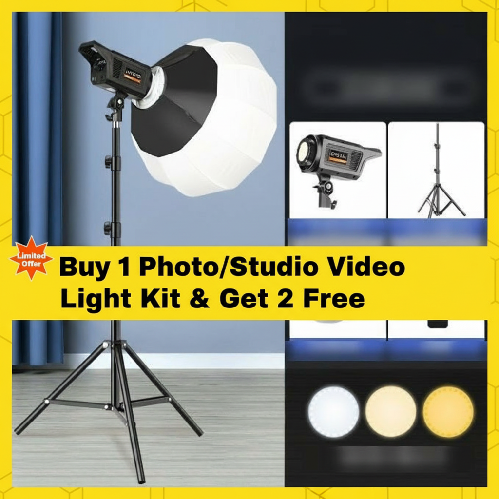 💥 BUY 1 & GET 2 FREE – PROFESSIONAL STUDIO VIDEO LIGHT KIT 💥