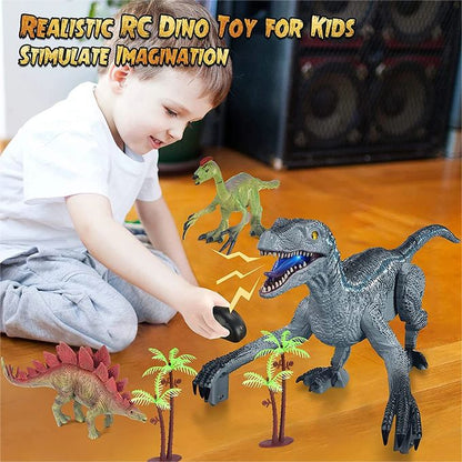 🦖 Remote Control Velociraptor Dinosaur Toy – Realistic Walking, Roaring RC Dino with Lights | Gift for Kids & Collectors
