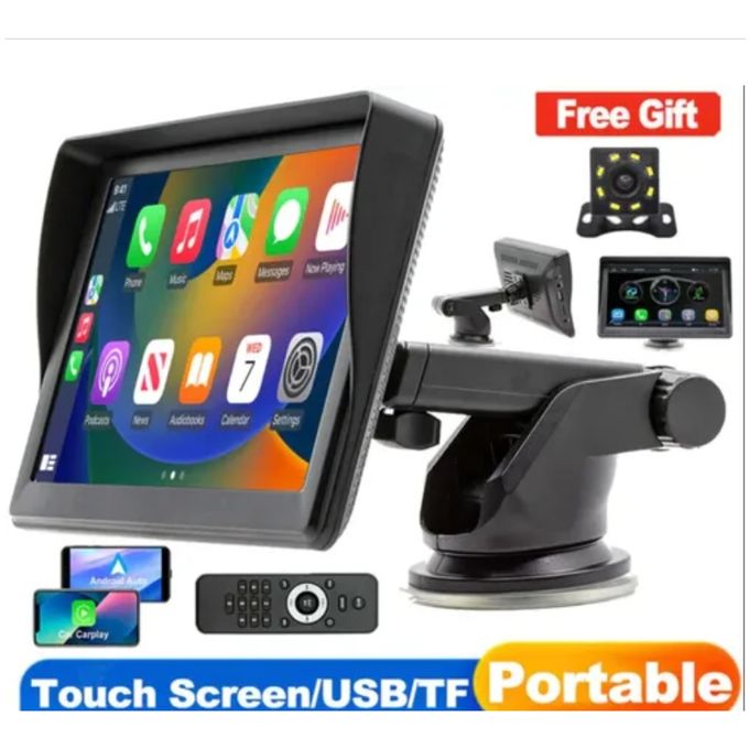 🚘 7-Inch Portable Touchscreen Car Display with Apple CarPlay & Android Auto