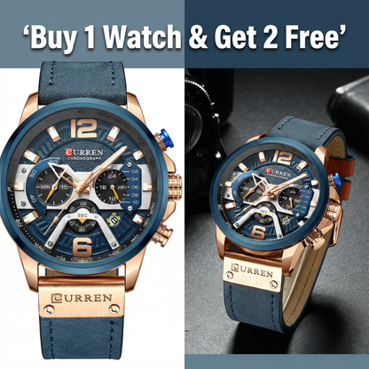 ⌚🔥 BUY 1 CURREN CHRONOGRAPH LUXURY WATCH & GET 2 MORE FREE