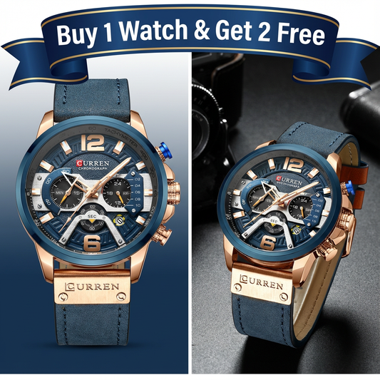 ⌚🔥 BUY 1 CURREN CHRONOGRAPH LUXURY WATCH & GET 2 MORE FREE