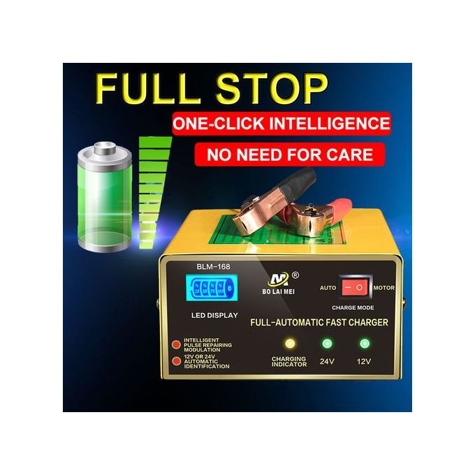 🔋 Intelligent Fast Pulse Car Battery Charger 12V/24V