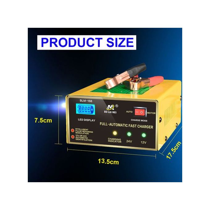 🔋 Intelligent Fast Pulse Car Battery Charger 12V/24V