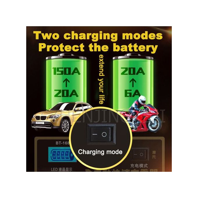 🔋 Intelligent Fast Pulse Car Battery Charger 12V/24V