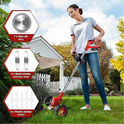 🔥 Premium Rechargeable Electric Mobile Grass Cutter With Two Batteries🔥
