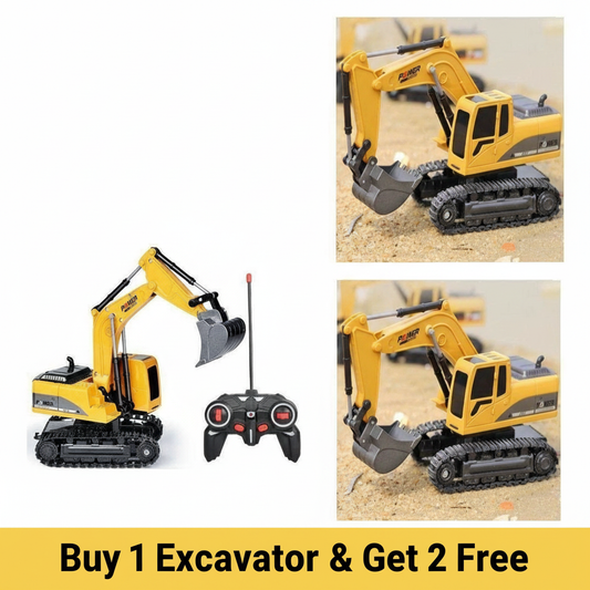 🚜 BUY 1 KID’S REMOTE CONTROL EXCAVATOR 🎁 GET 2 MORE FREE — TOTAL 3 EXCAVATORS!