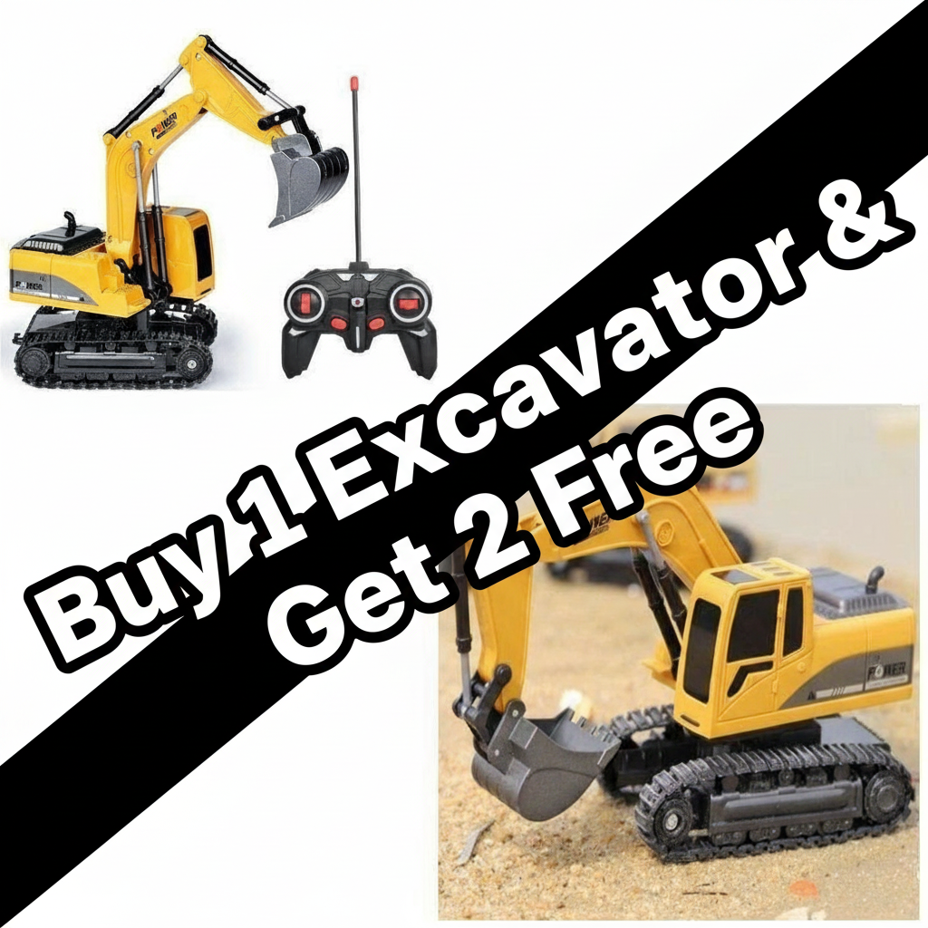 🚜 BUY 1 KID’S REMOTE CONTROL EXCAVATOR 🎁 GET 2 MORE FREE — TOTAL 3 EXCAVATORS!
