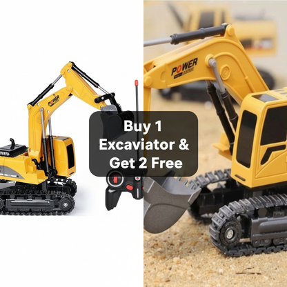 🚜 BUY 1 KID’S REMOTE CONTROL EXCAVATOR 🎁 GET 2 MORE FREE — TOTAL 3 EXCAVATORS!