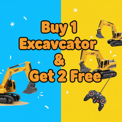 🚜 BUY 1 KID’S REMOTE CONTROL EXCAVATOR 🎁 GET 2 MORE FREE — TOTAL 3 EXCAVATORS!