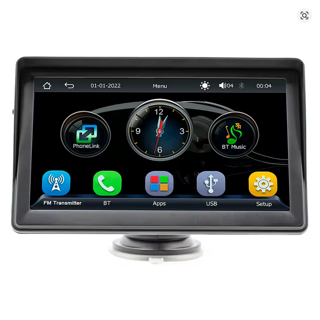 🚘 7-Inch Portable Touchscreen Car Display with Apple CarPlay & Android Auto