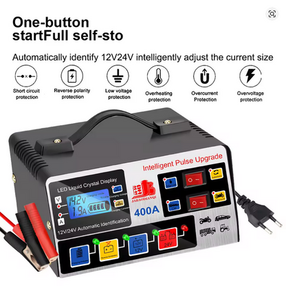 🔋 12V/24V Intelligent Pulse Repair Battery Charger
