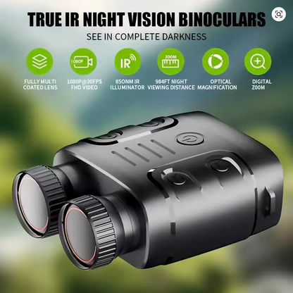 🔭 True IR Night Vision Binoculars – 1080p HD | Long Range Infrared Night Vision Goggles | Tactical, Hunting, Camping Gear