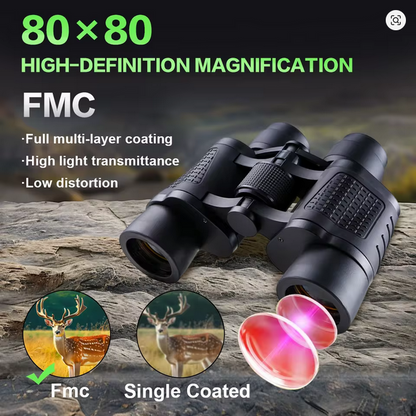 🔭 Professional 80x80 HD Long-Range Binoculars | Up to 15,000M Zoom | Night Vision | Tactical, Hunting, Birdwatching, Camping Gear
