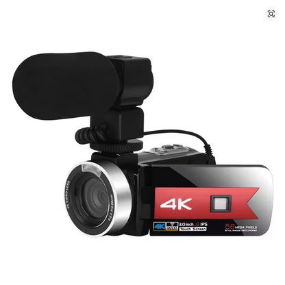 🎥 4K Ultra HD WiFi Video Camera with Pro Microphone & FREE 3 Batteries