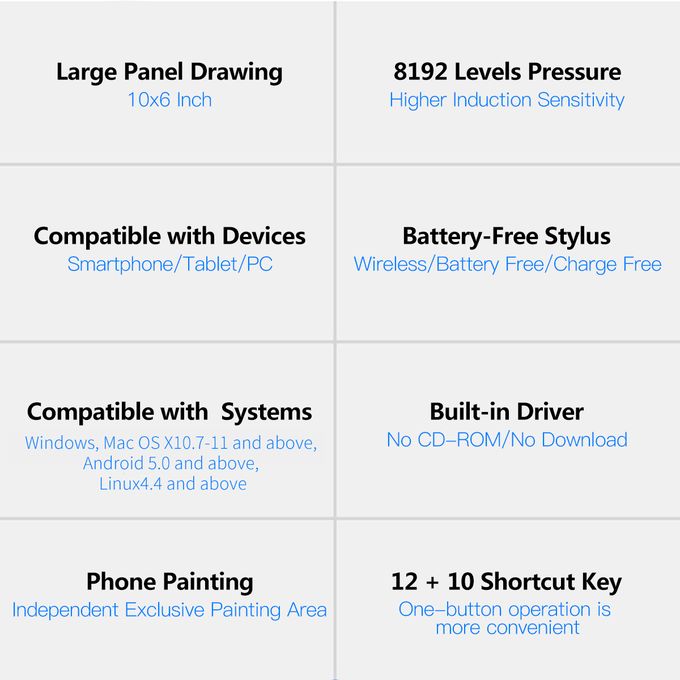 🎨 VINSA 10x6 Inch Professional Graphic Drawing Tablet